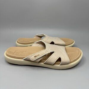 KUAILU Orthotic Slides Sandals Women Size 9 Beige Lightweight Athletic Yoga Mat